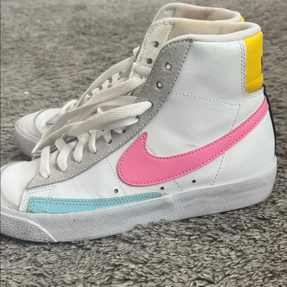 Nike pink high top blazers